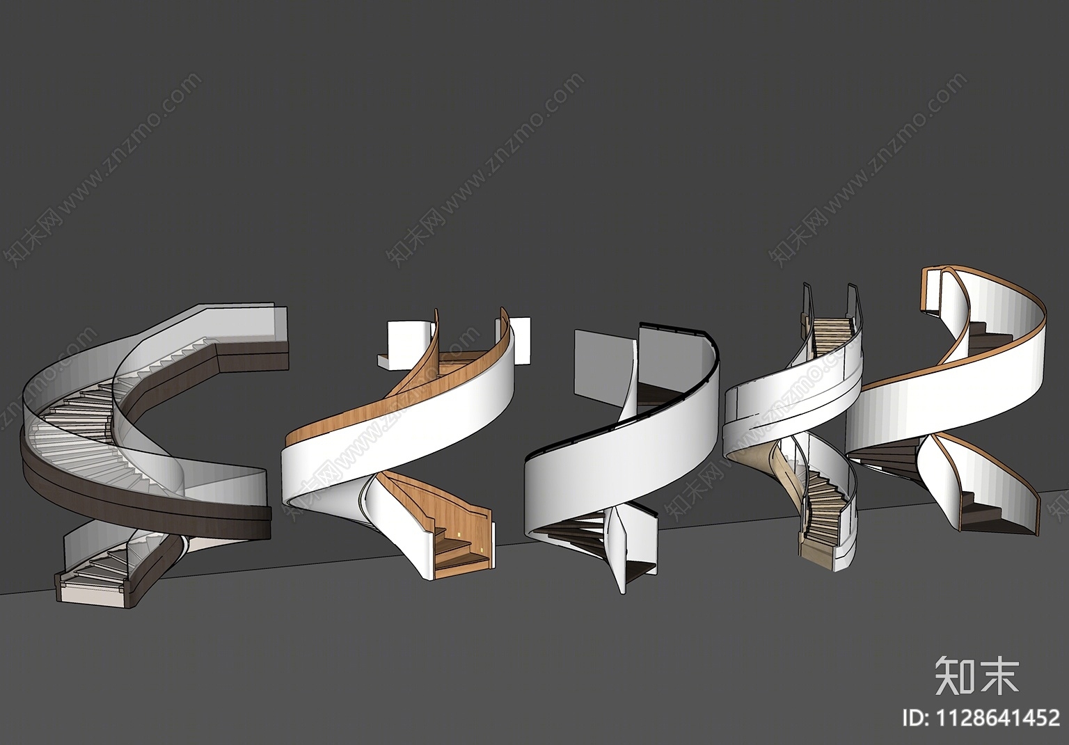 现代旋转楼梯SU模型下载【ID:1128641452】