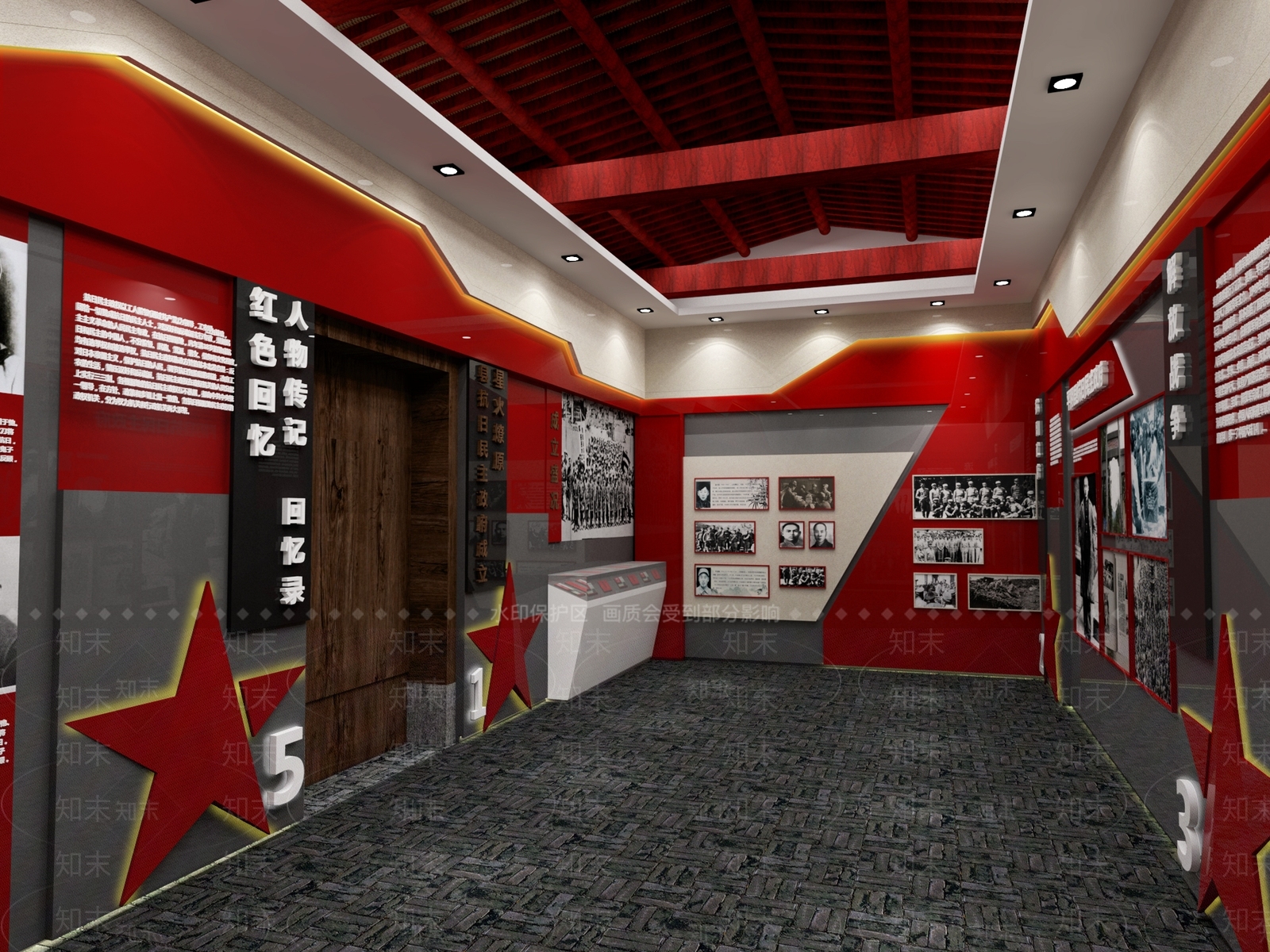 现代党建展厅SU模型下载【ID:1128653642】