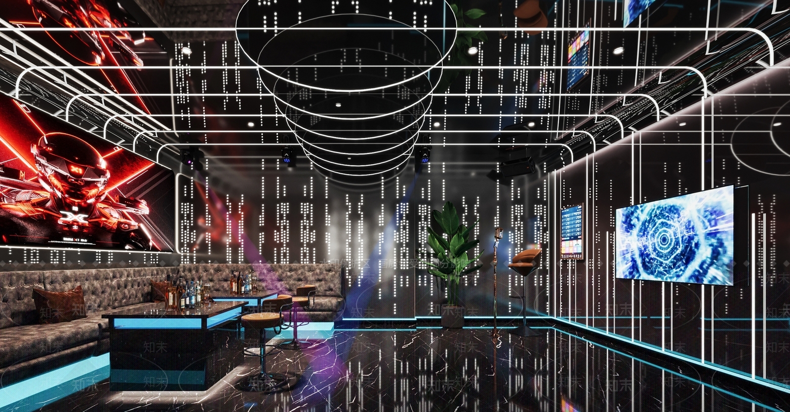 现代KTV包间3D模型下载【ID:1128665707】