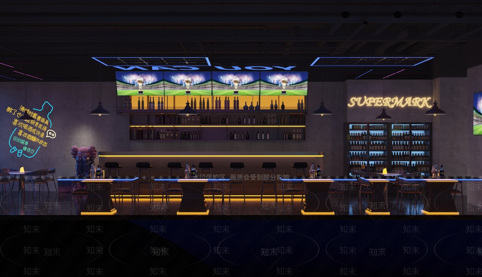 工业风酒吧3D模型下载【ID:1128684144】