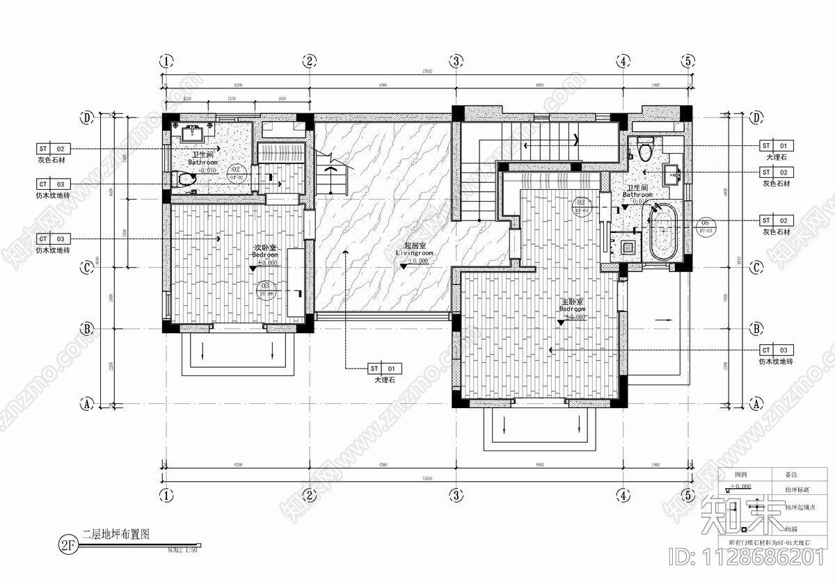 四层别墅室内cad施工图下载【ID:1128686201】