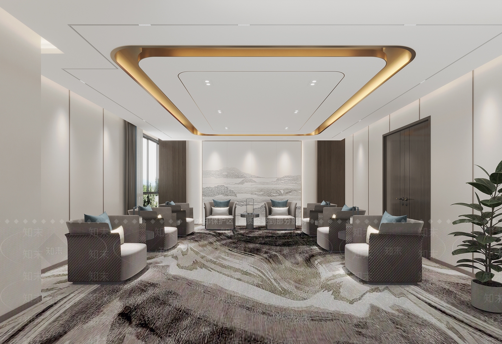 现代公司大堂3D模型下载【ID:1128691469】
