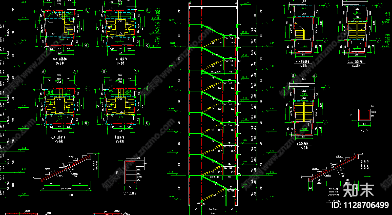 某弧形办公楼建筑cad施工图下载【ID:1128706499】