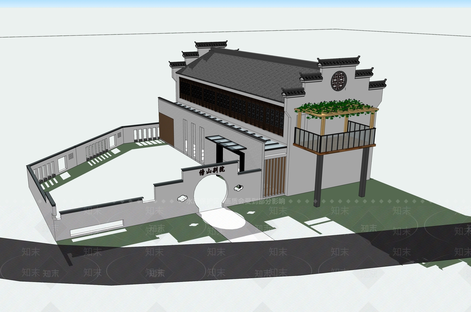 新中式乡村民宿SU模型下载【ID:1128715784】