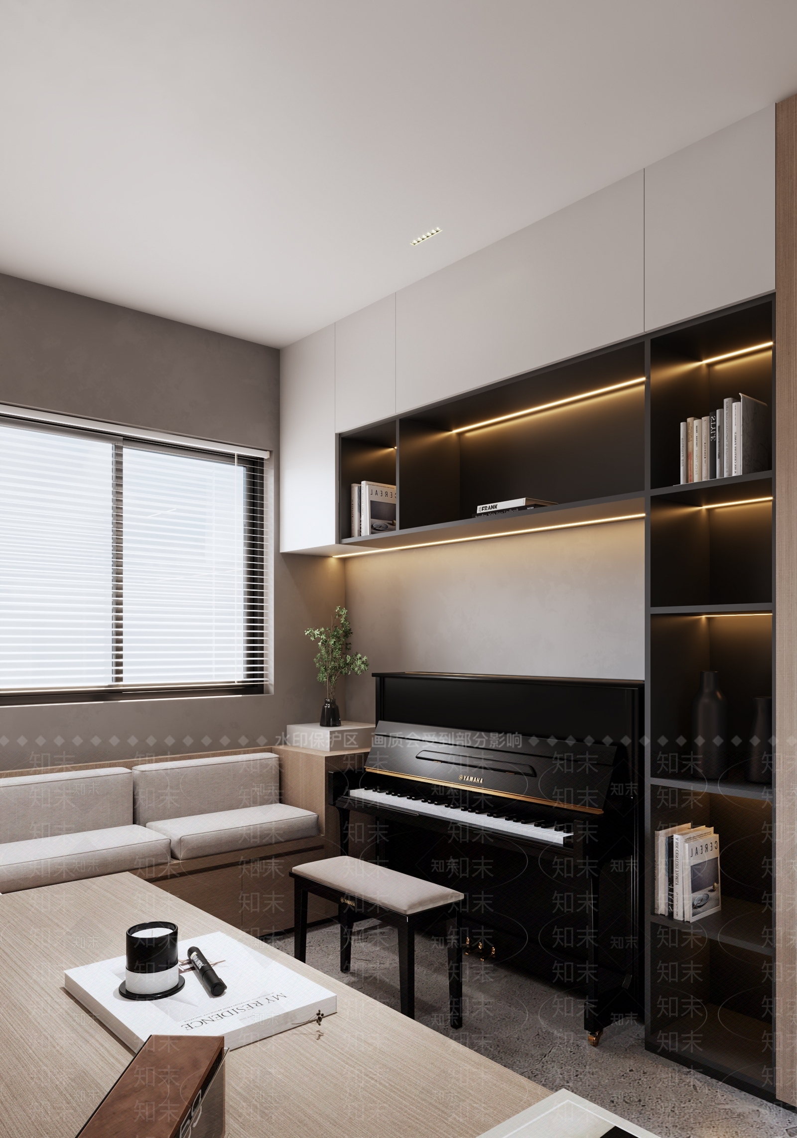 现代钢琴房3D模型下载【ID:1128747417】