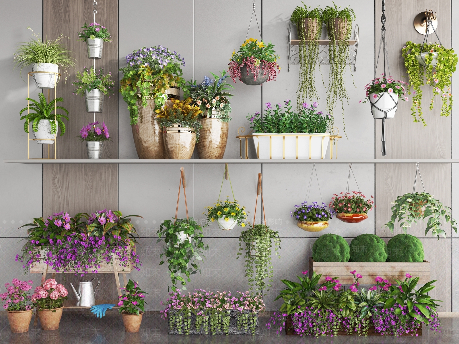 花卉盆栽3D模型下载【ID:1128743897】