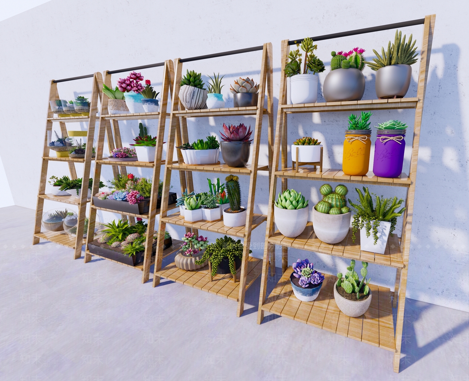 多肉植物盆栽组合SU模型下载【ID:1128744402】