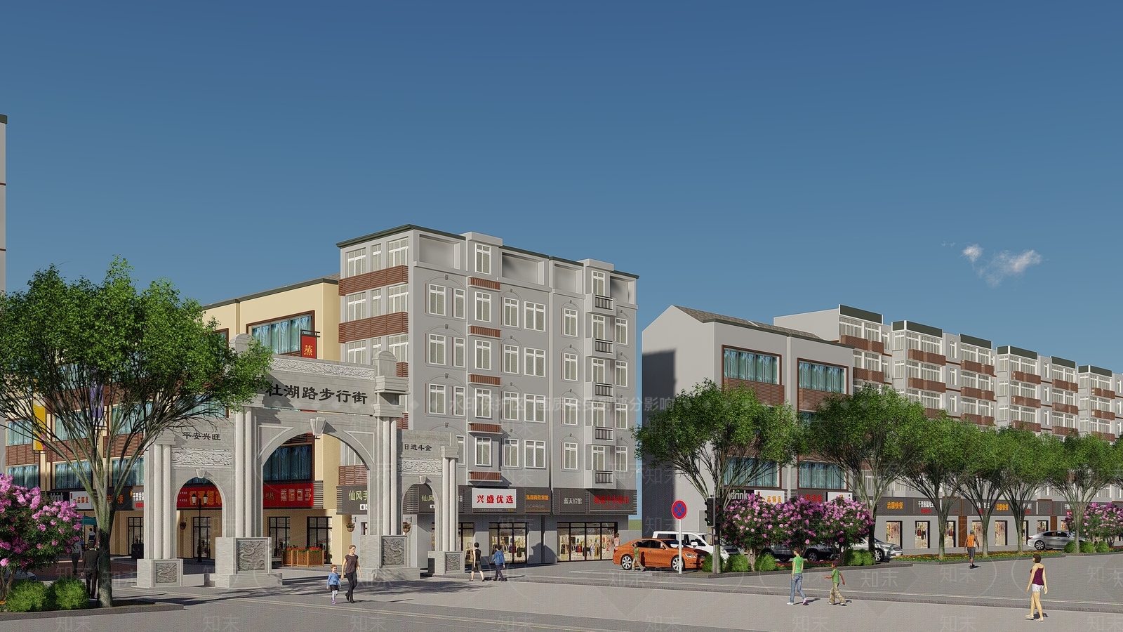 现代商业街SU模型下载【ID:1128774832】