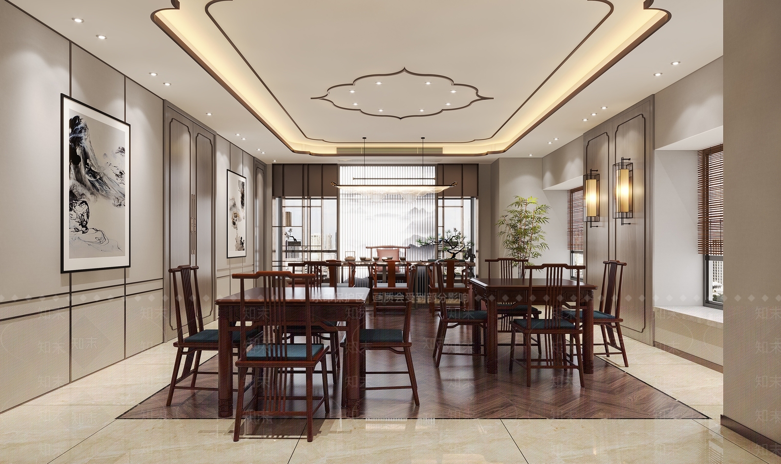 新中式茶馆3D模型下载【ID:1128777291】