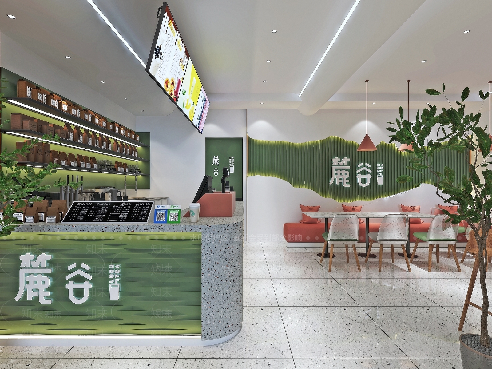 现代奶茶店3D模型下载【ID:1128778791】