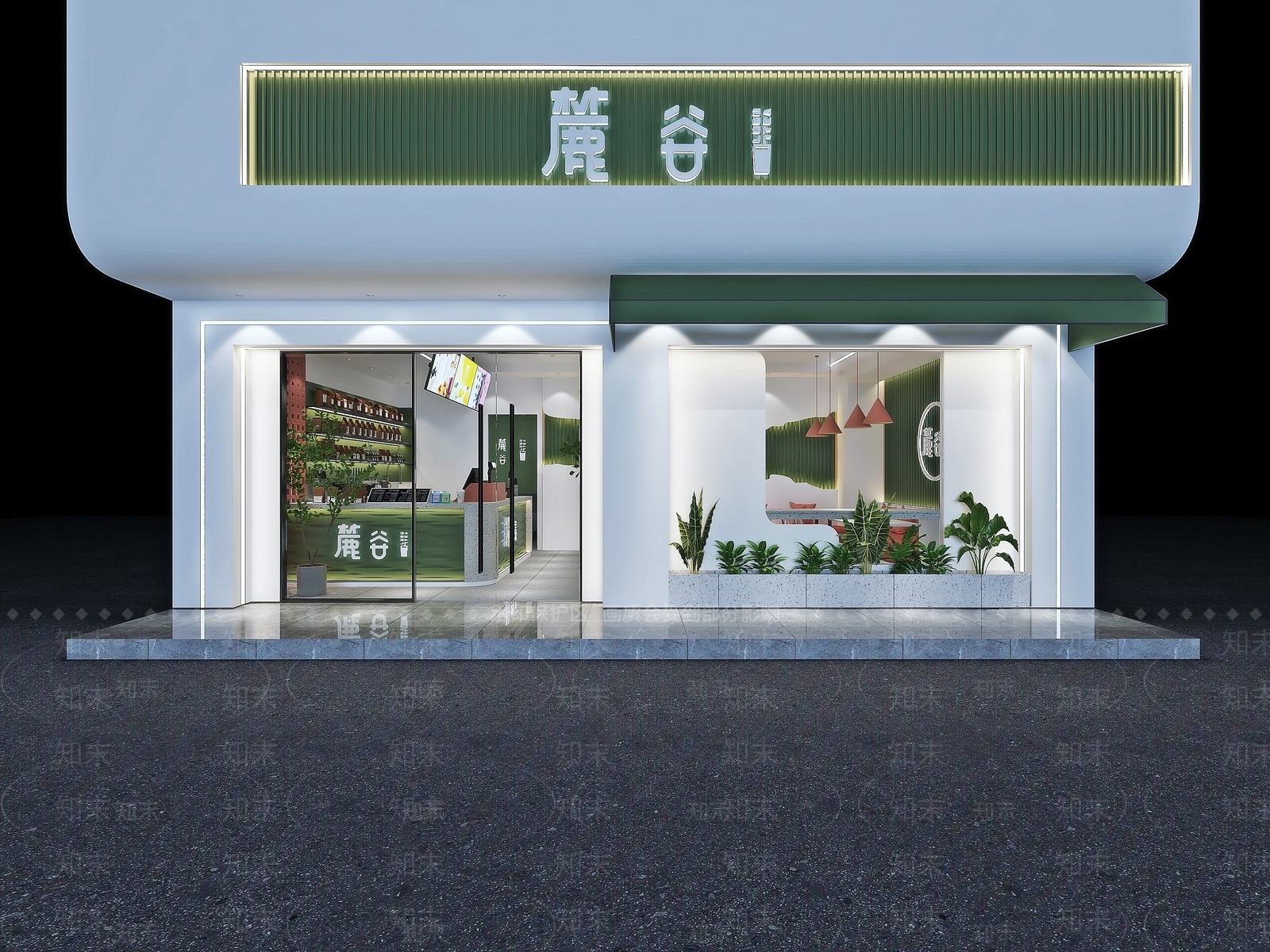 现代奶茶店3D模型下载【ID:1128778791】