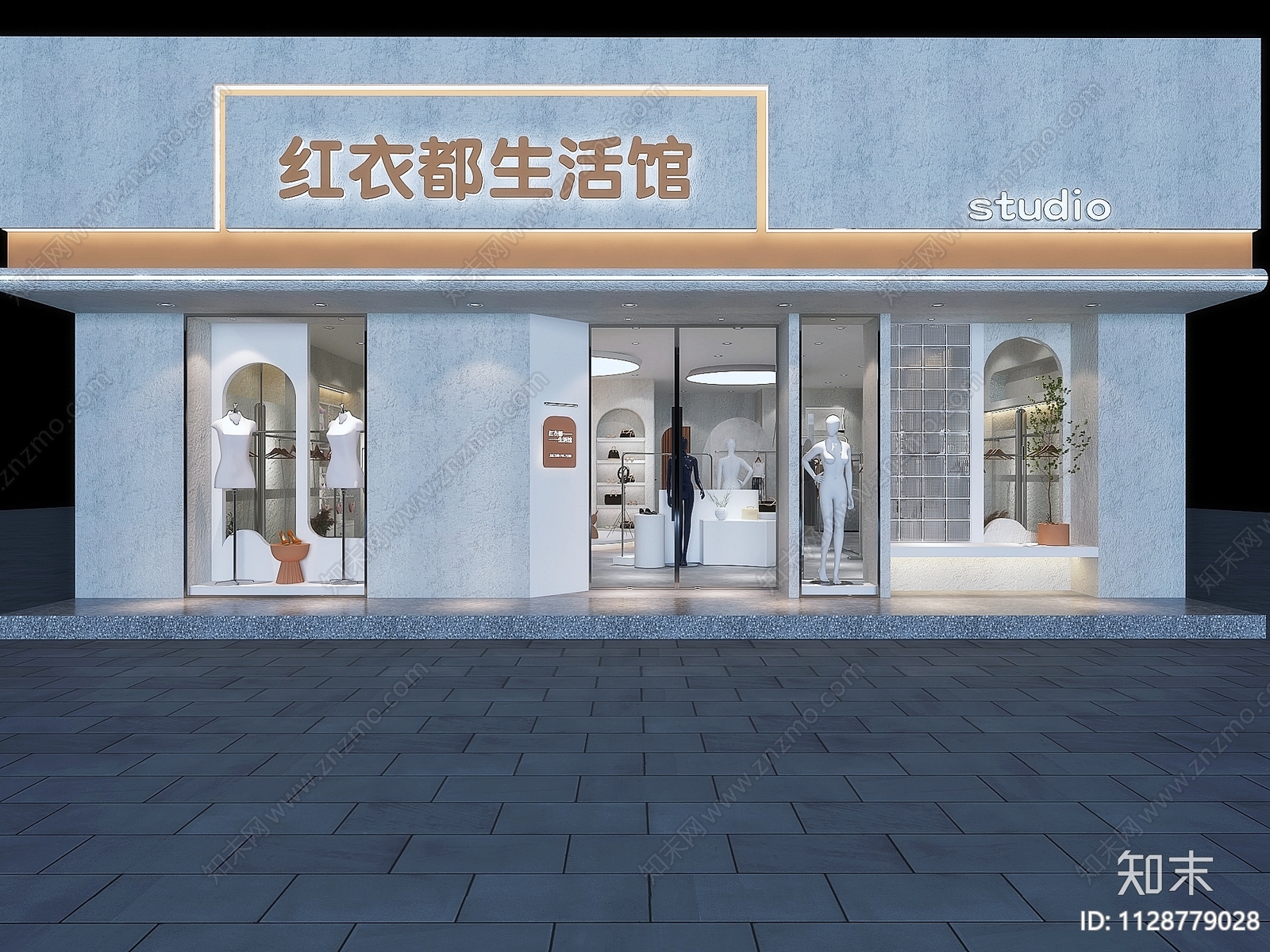 侘寂服装店3D模型下载【ID:1128779028】