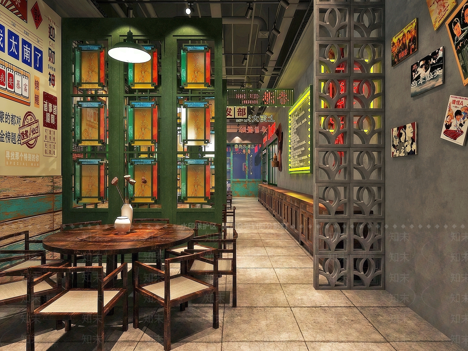 工业风港风火锅店3D模型下载【ID:1128780061】