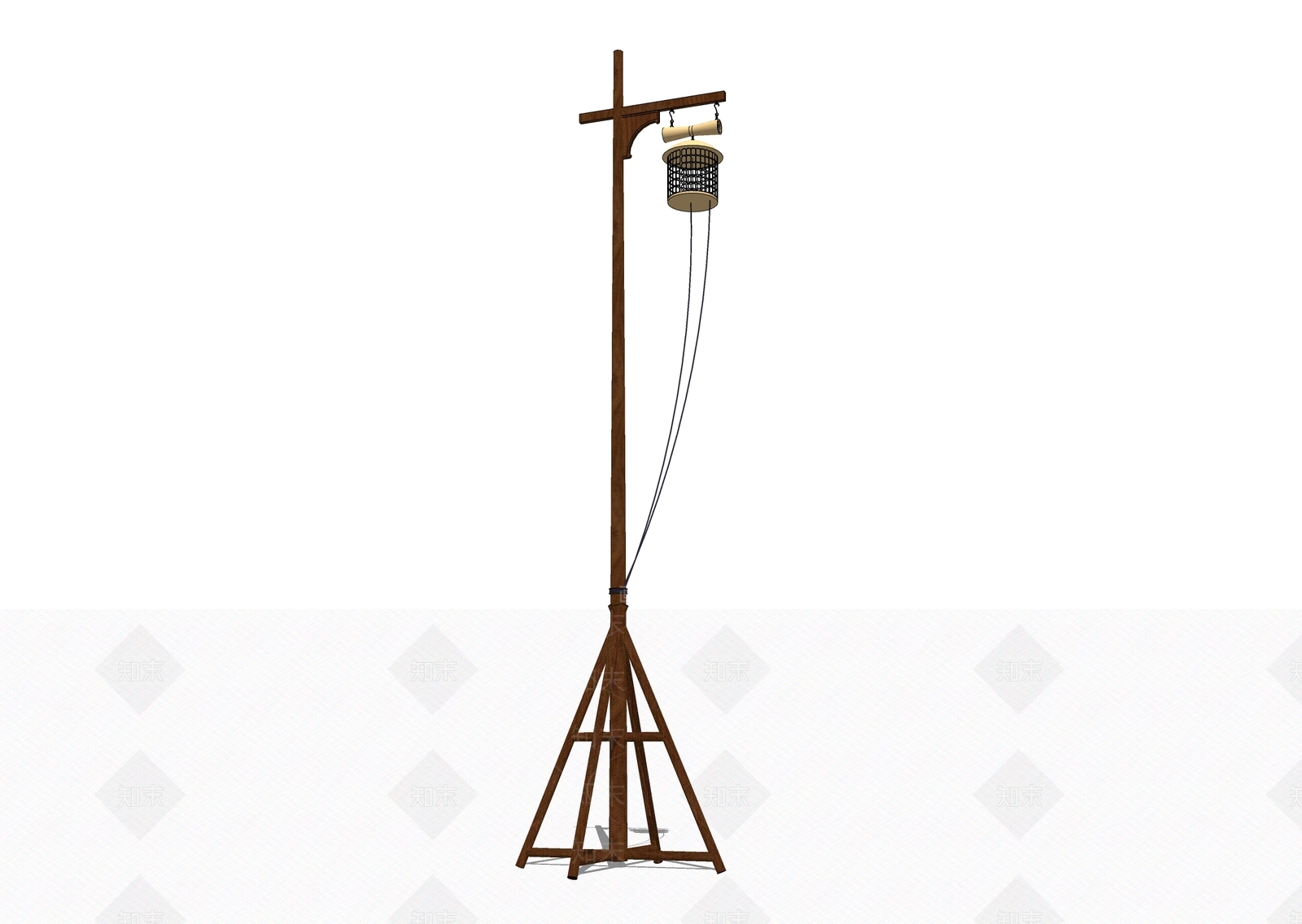 中式鸟笼幌子SU模型下载【ID:1128786301】