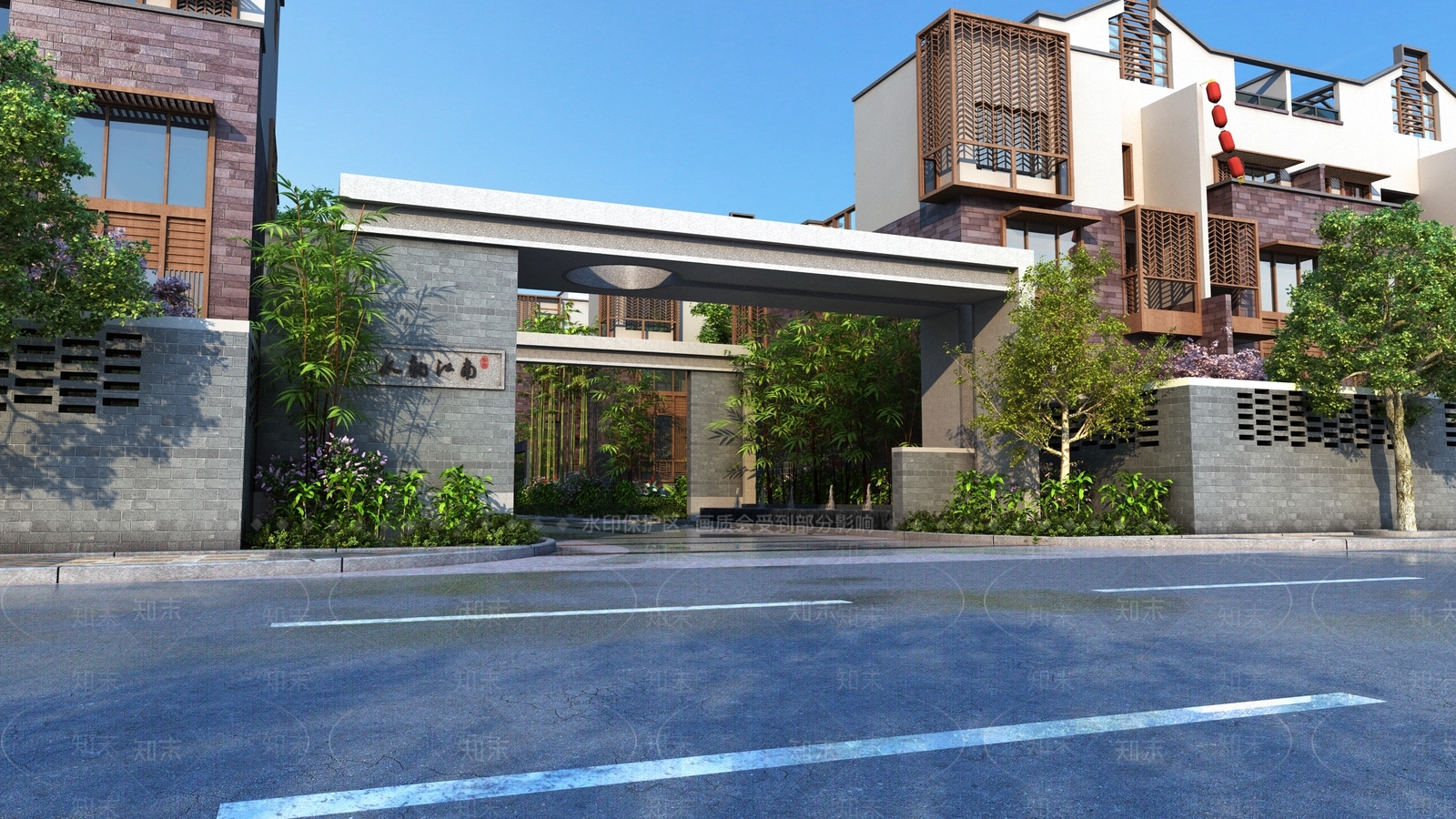 现代小区大门入口3D模型下载【ID:1128789472】