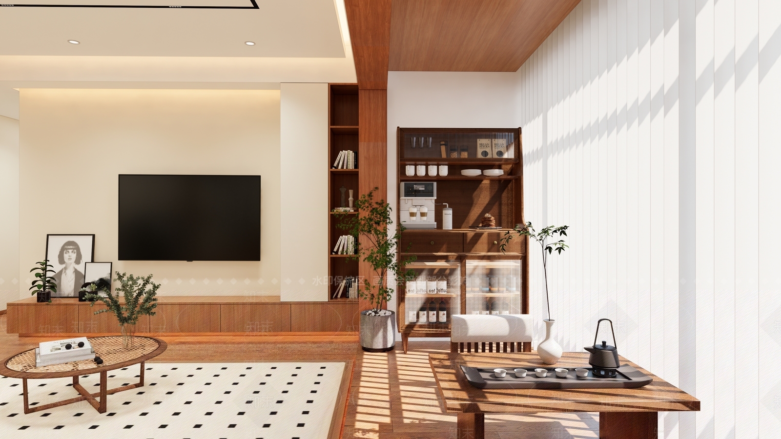 日式阳台SU模型下载【ID:1128809426】