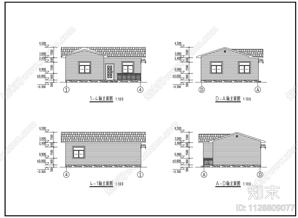 轻钢结构装配式别墅建筑结构施工图下载【ID:1128809077】