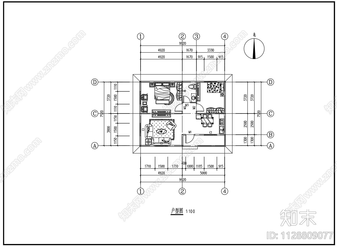 轻钢结构装配式别墅建筑结构施工图下载【ID:1128809077】