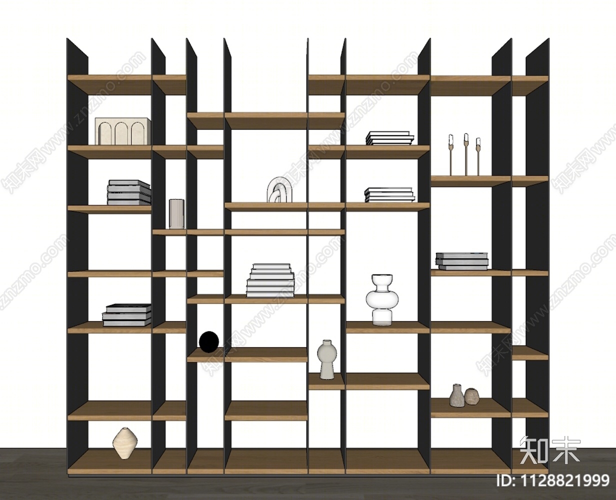 现代书架SU模型下载【ID:1128821999】