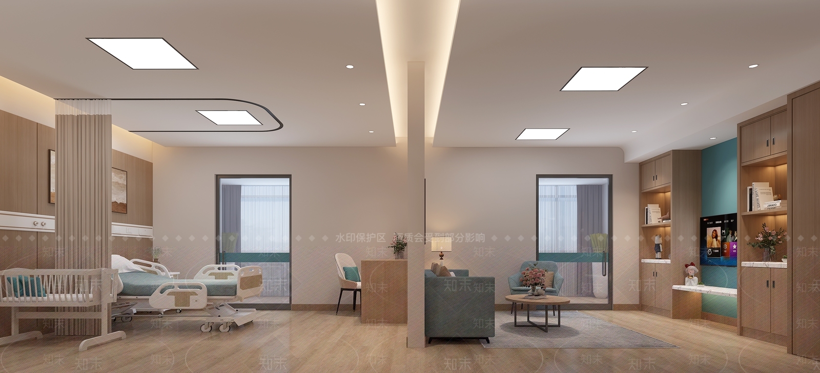 现代医院病房3D模型下载【ID:1128891514】