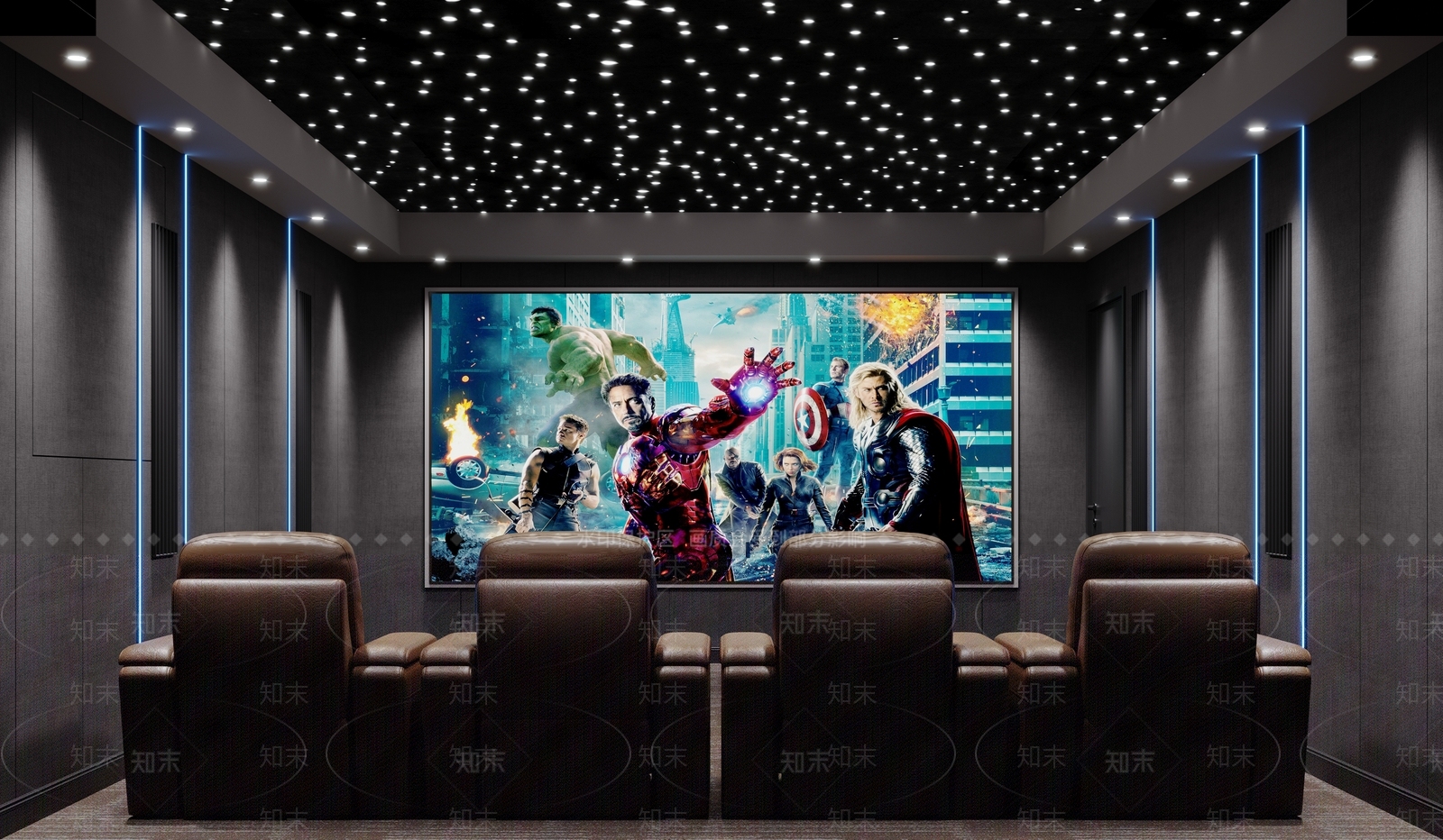 现代家居影音室3D模型下载【ID:1128893491】