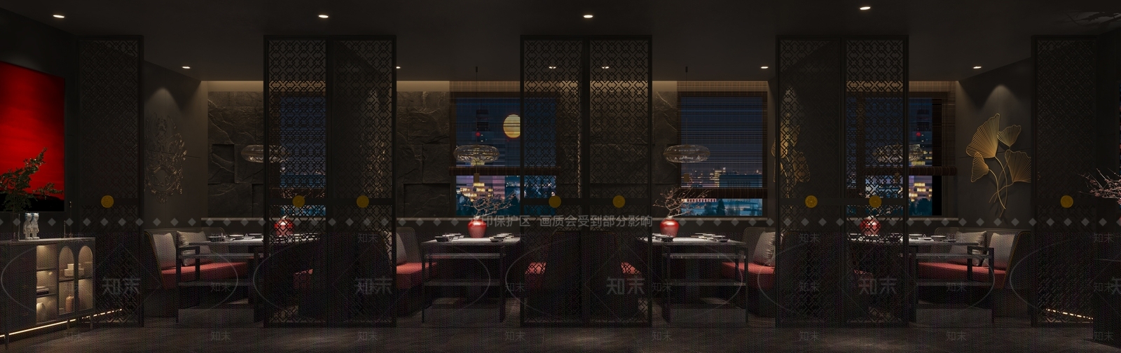 新中式火锅店3D模型下载【ID:1128900235】