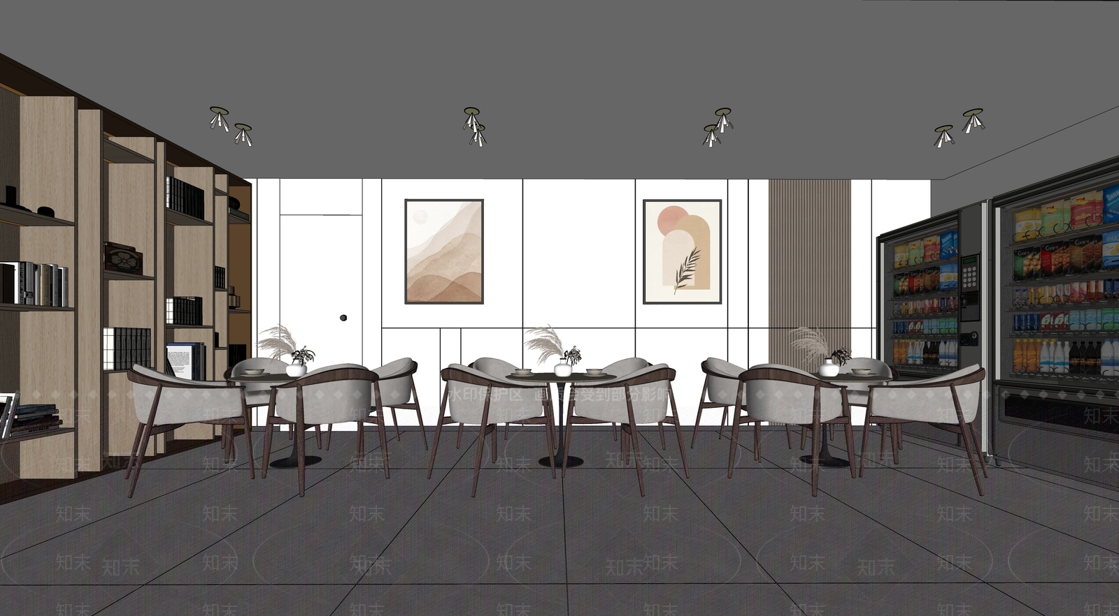 现代办公休闲区SU模型下载【ID:1128909683】