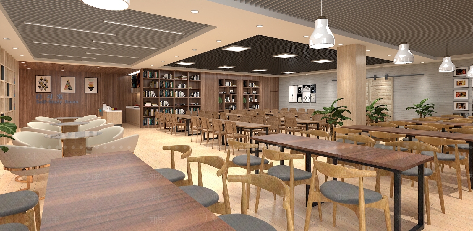 北欧自习室SU模型下载【ID:1128905627】