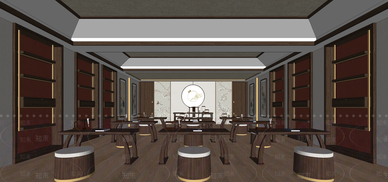 新中式培训室SU模型下载【ID:1128911243】