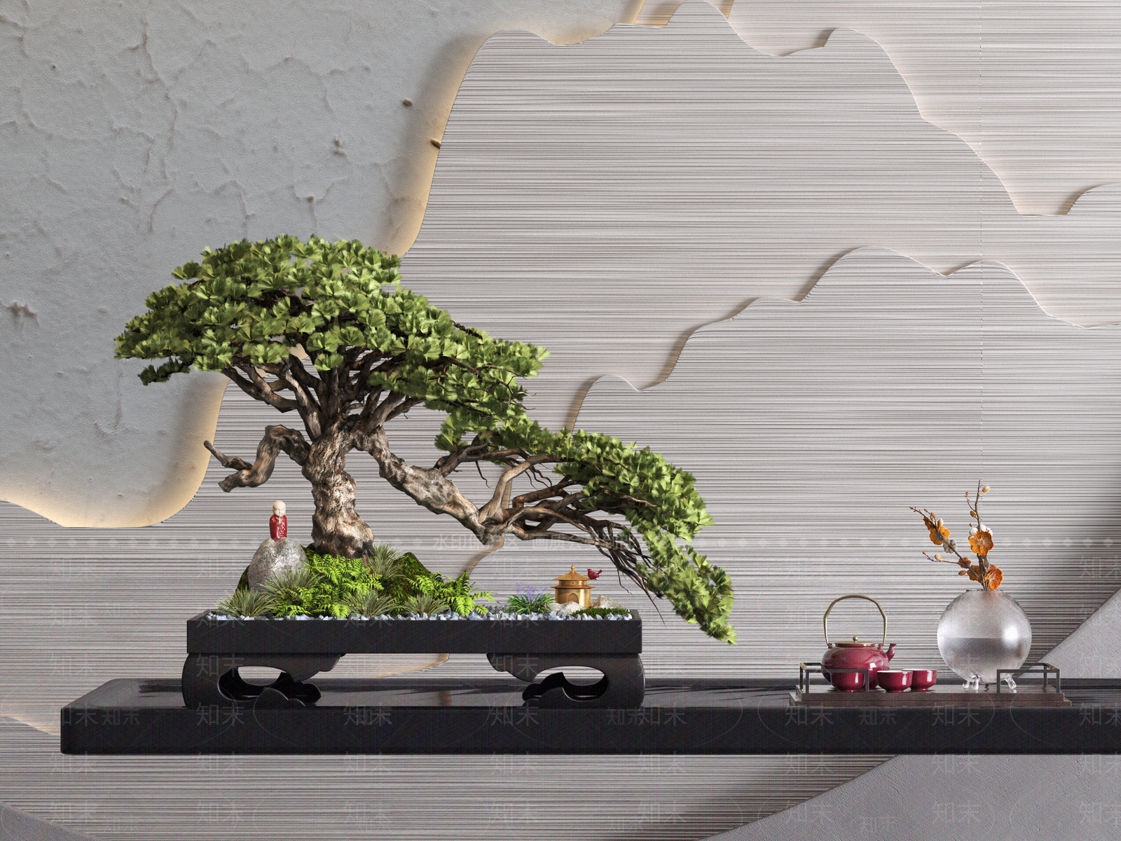 松树盆景3D模型下载【ID:1128926810】