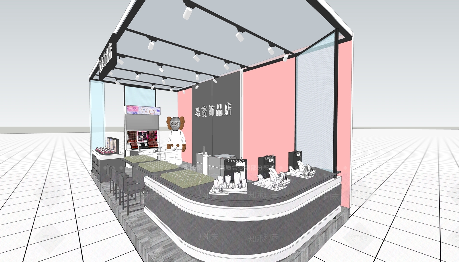 现代珠宝店SU模型下载【ID:1128931597】