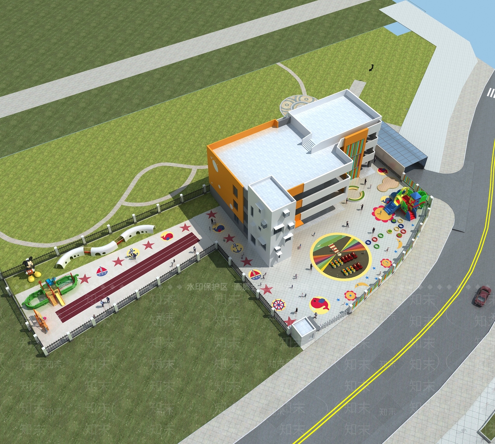 现代幼儿园3D模型下载【ID:1128963600】