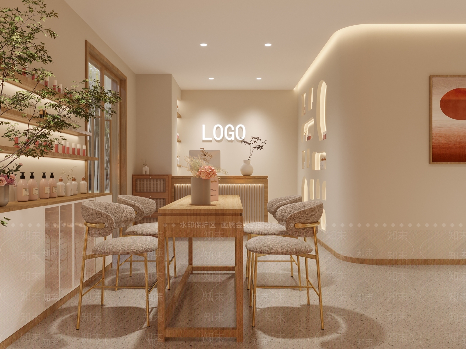 日式美甲店3D模型下载【ID:1128982991】