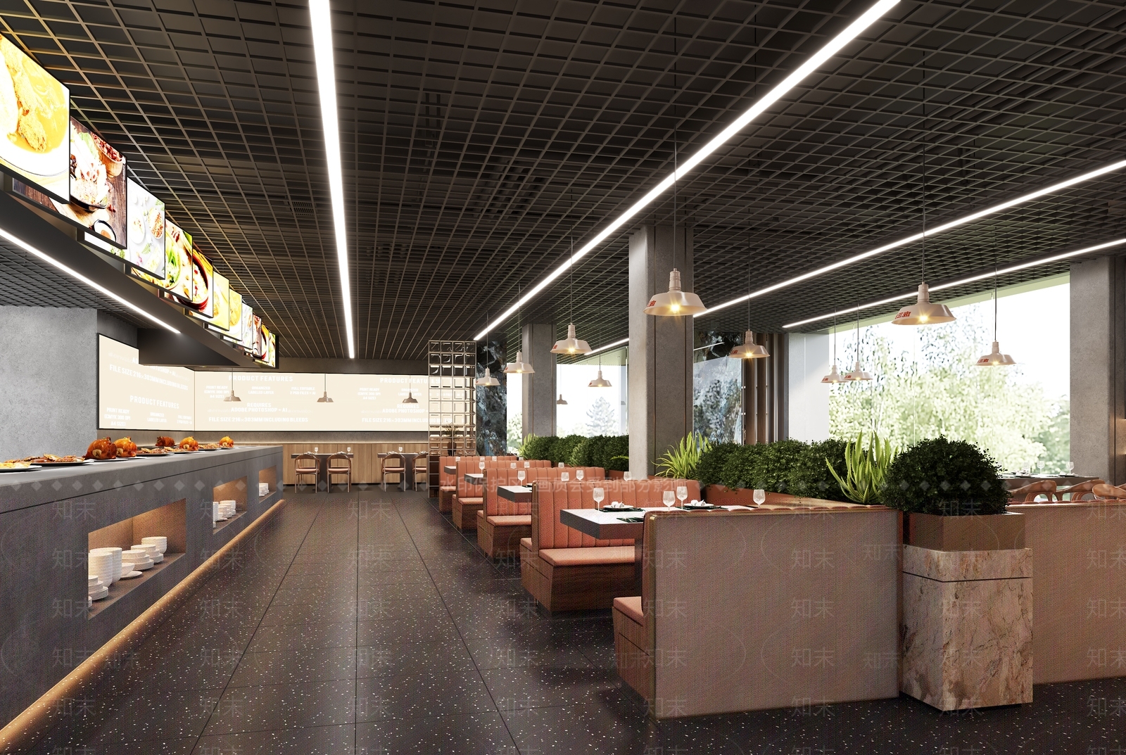 现代火锅店3D模型下载【ID:1128986027】