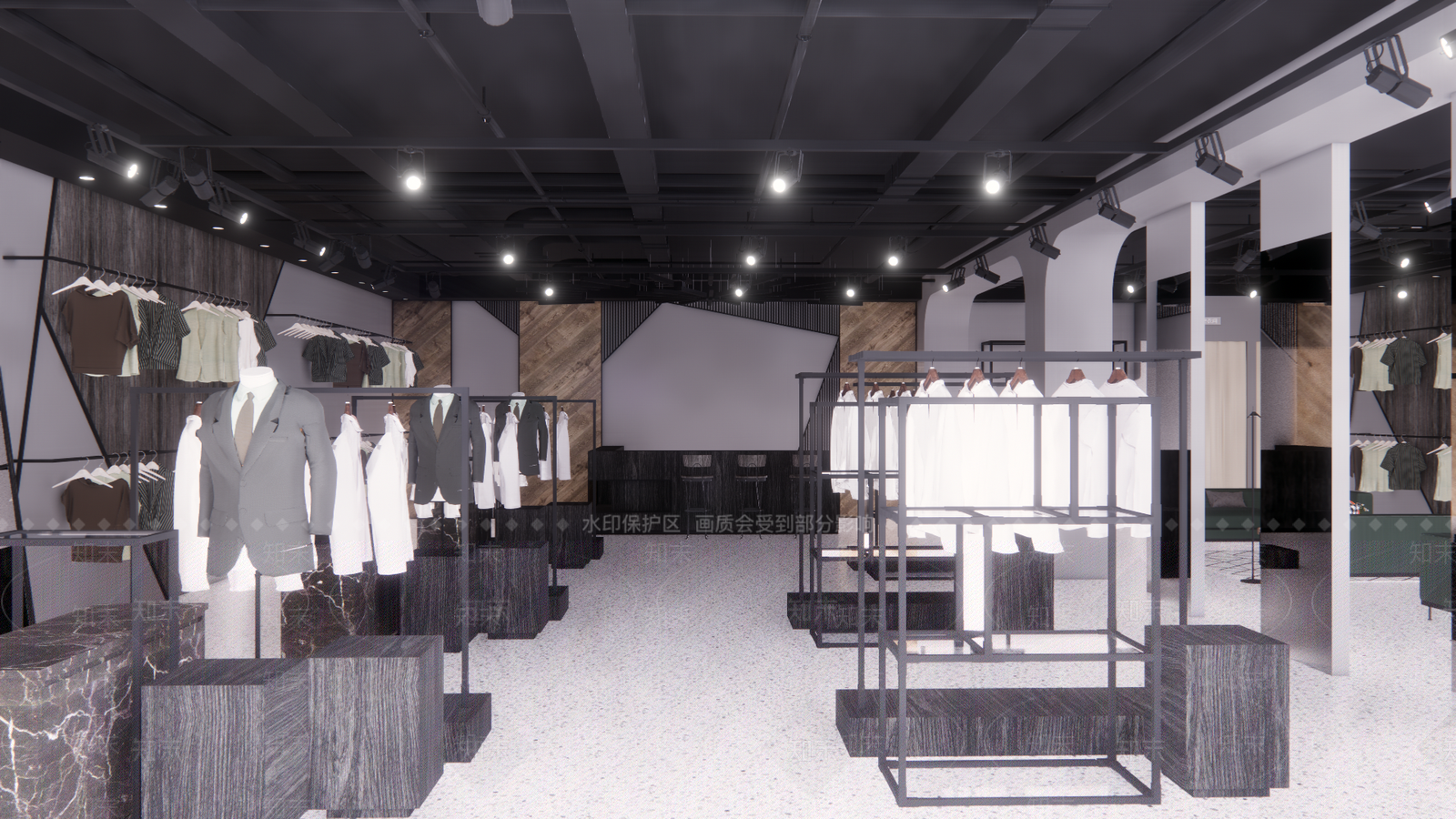 现代服装箱包店SU模型下载【ID:1128999689】