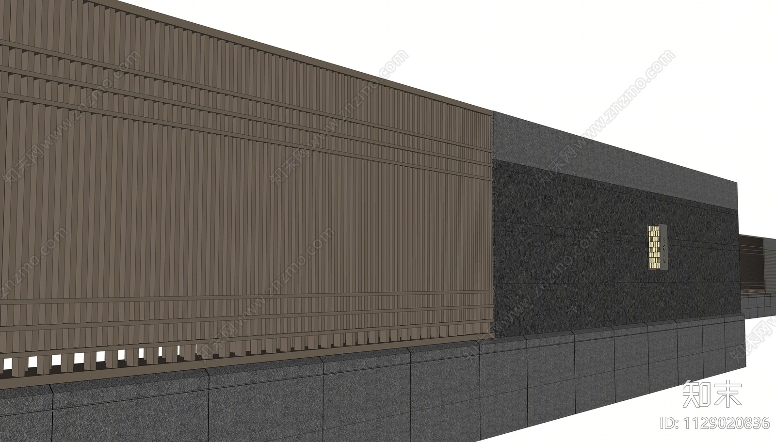 现代小区庭院精致围墙SU模型下载【ID:1129020836】