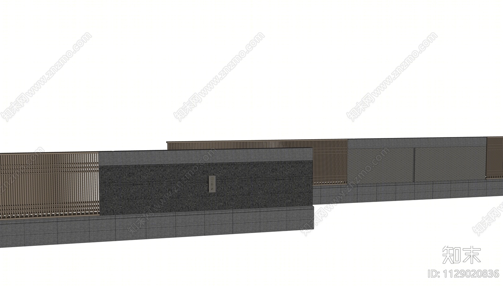 现代小区庭院精致围墙SU模型下载【ID:1129020836】