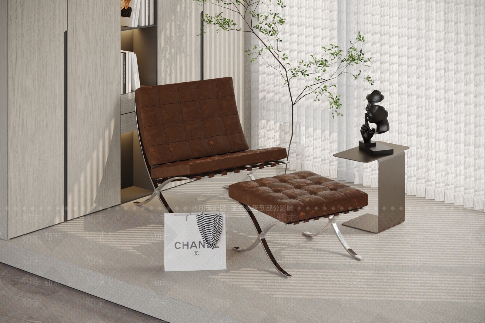 现代阳台休闲椅3D模型下载【ID:1129033183】