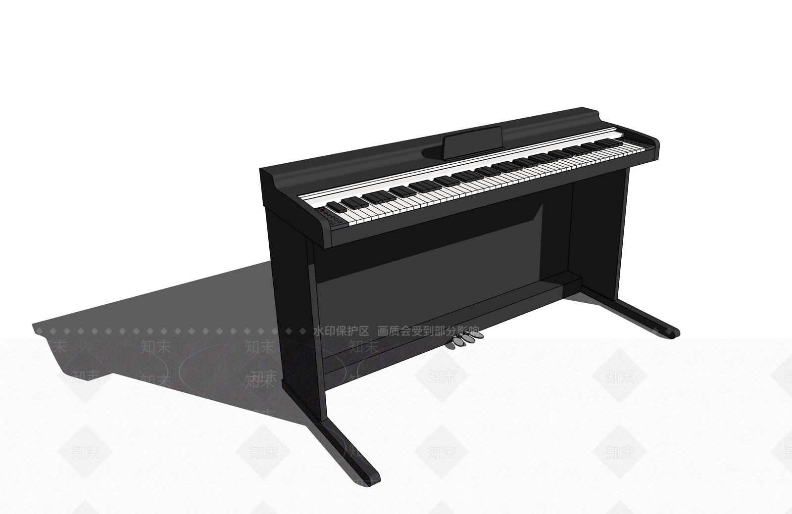 钢琴SU模型下载【ID:1129038029】