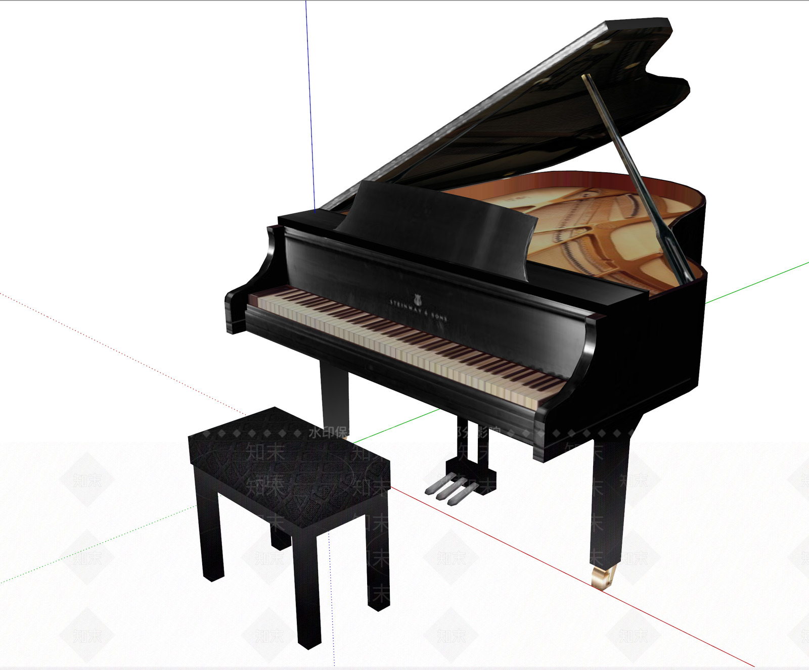 钢琴SU模型下载【ID:1129038509】