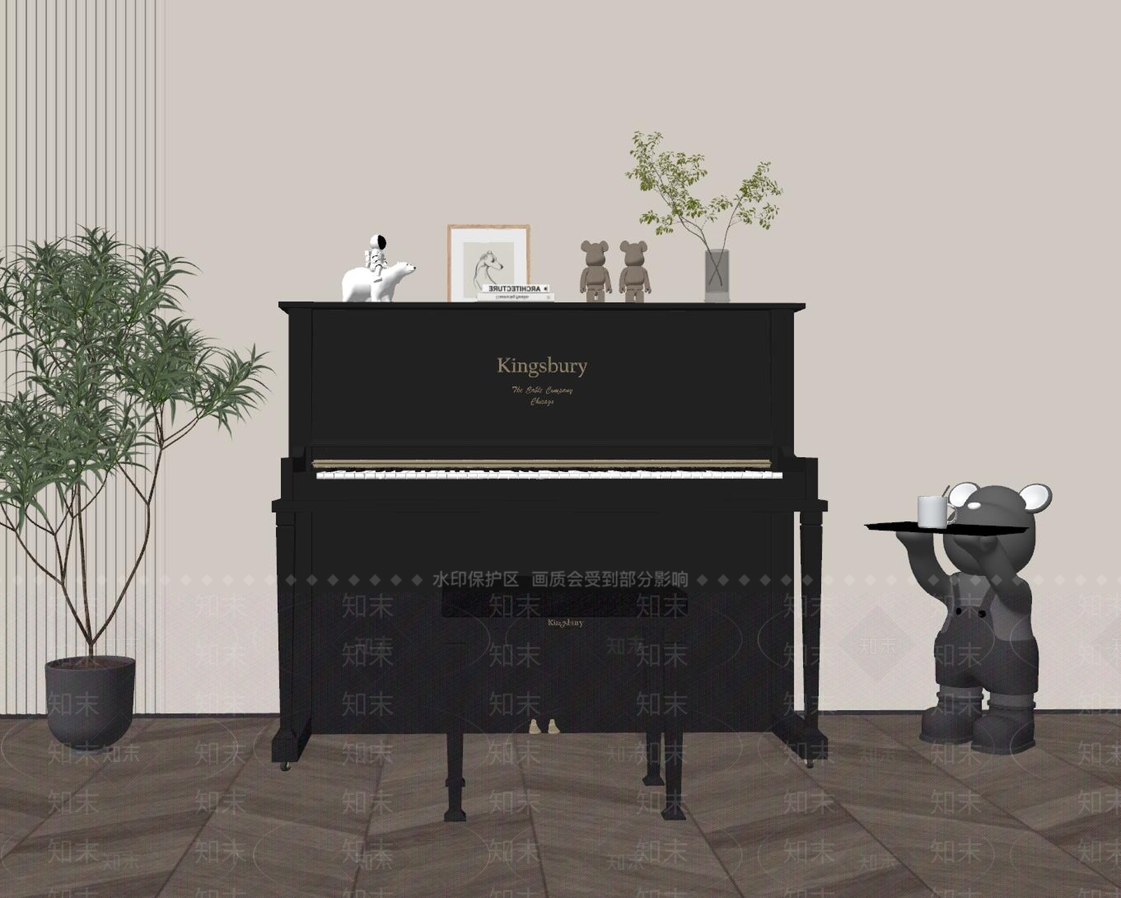 钢琴SU模型下载【ID:1129060839】