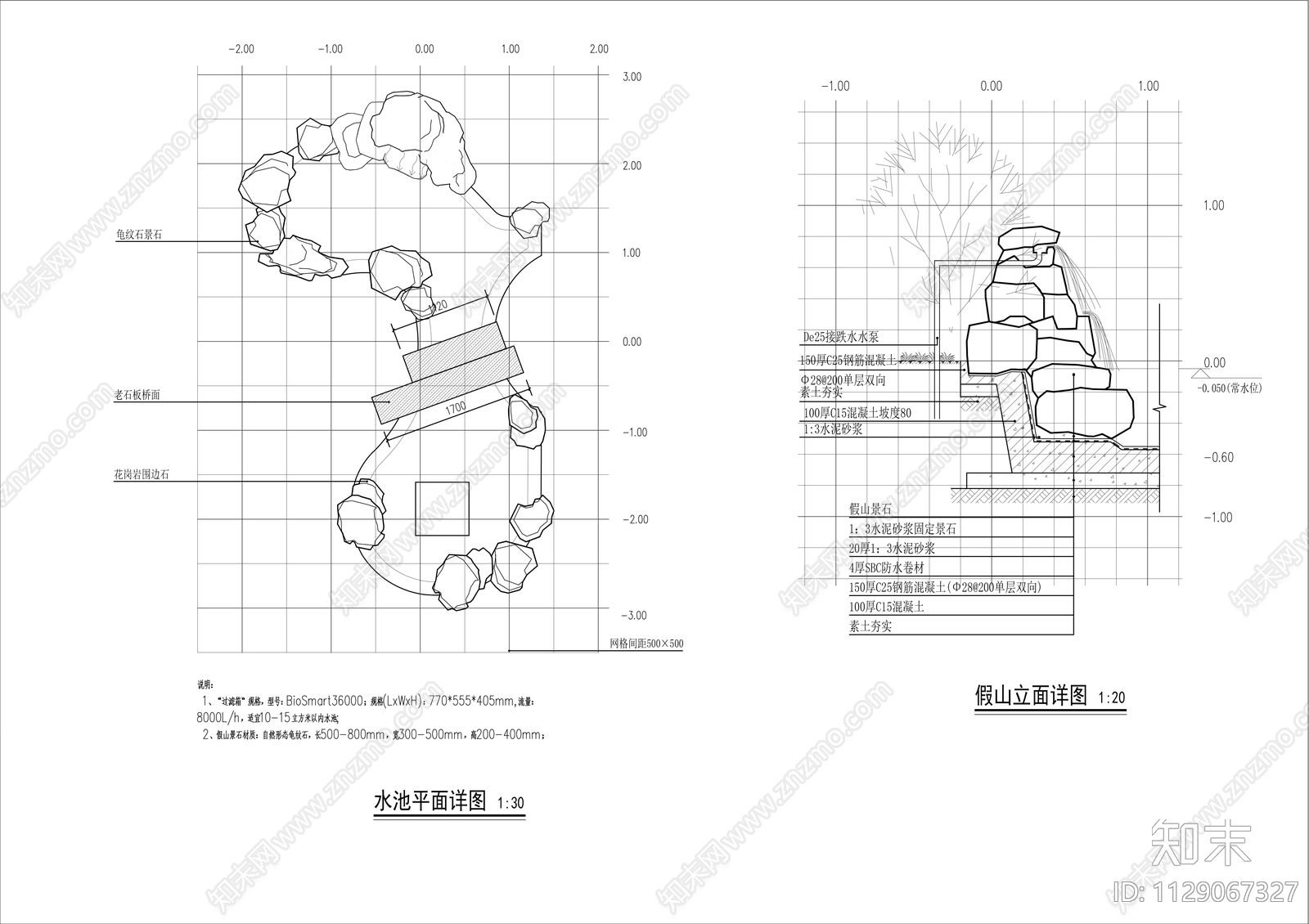 庭院水池施工图下载【ID:1129067327】