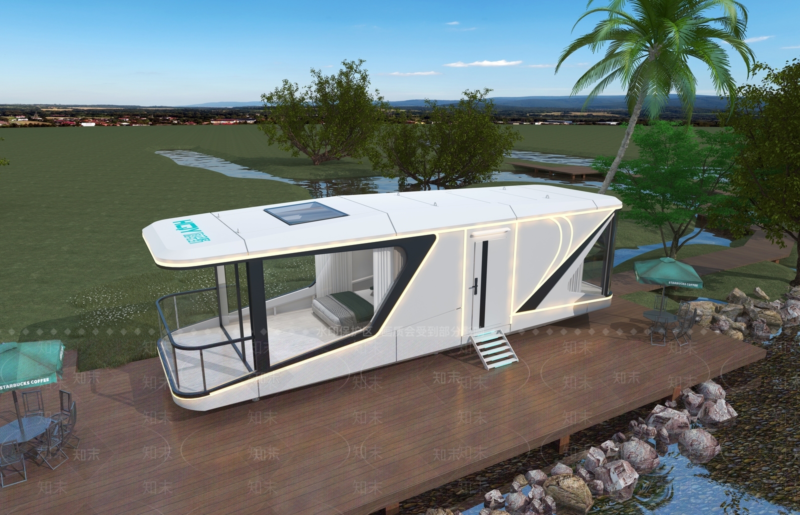 现代太空舱度假民宿小屋3D模型下载【ID:1129069446】