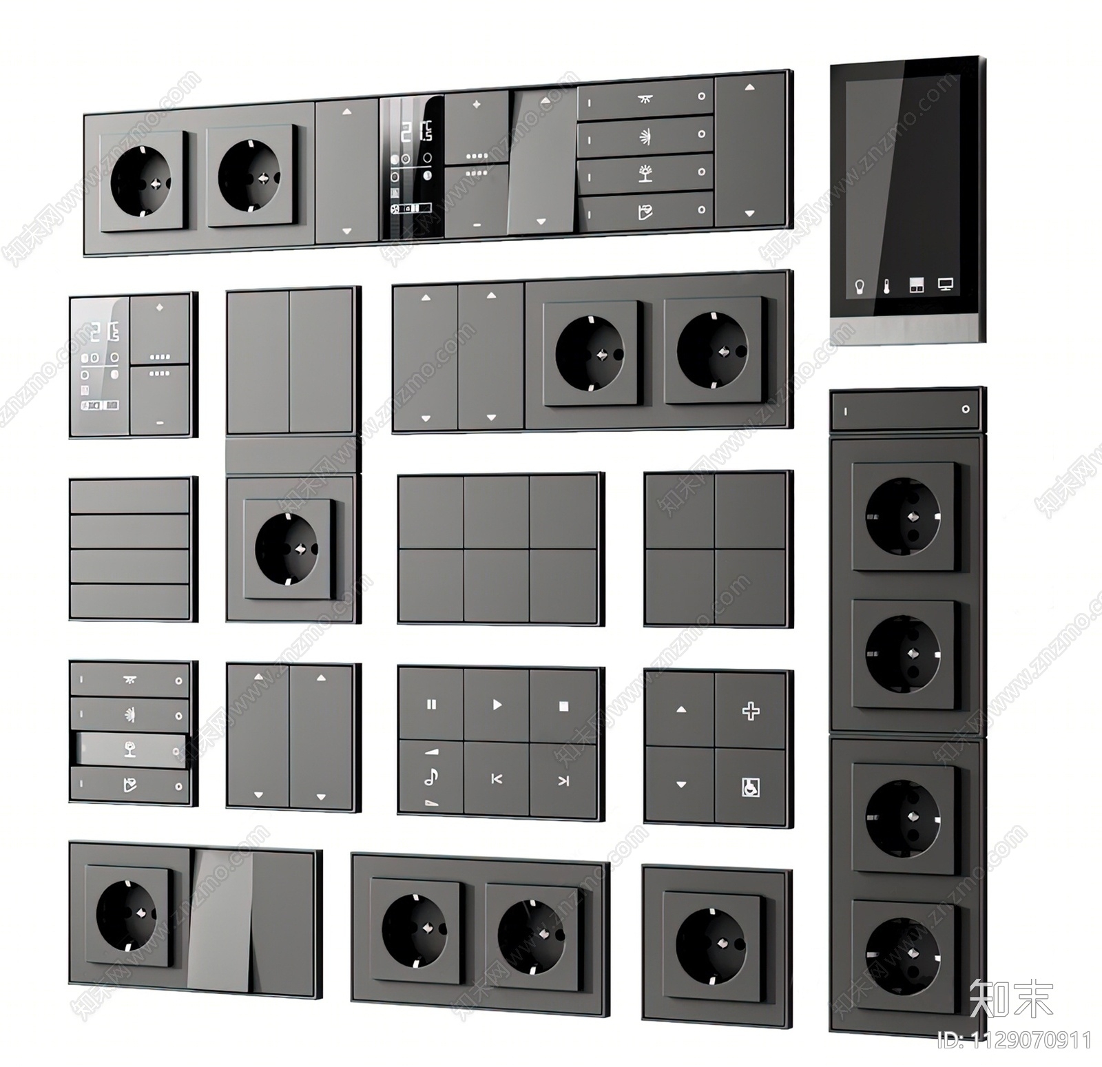 现代开关插座调节面板SU模型下载【ID:1129070911】