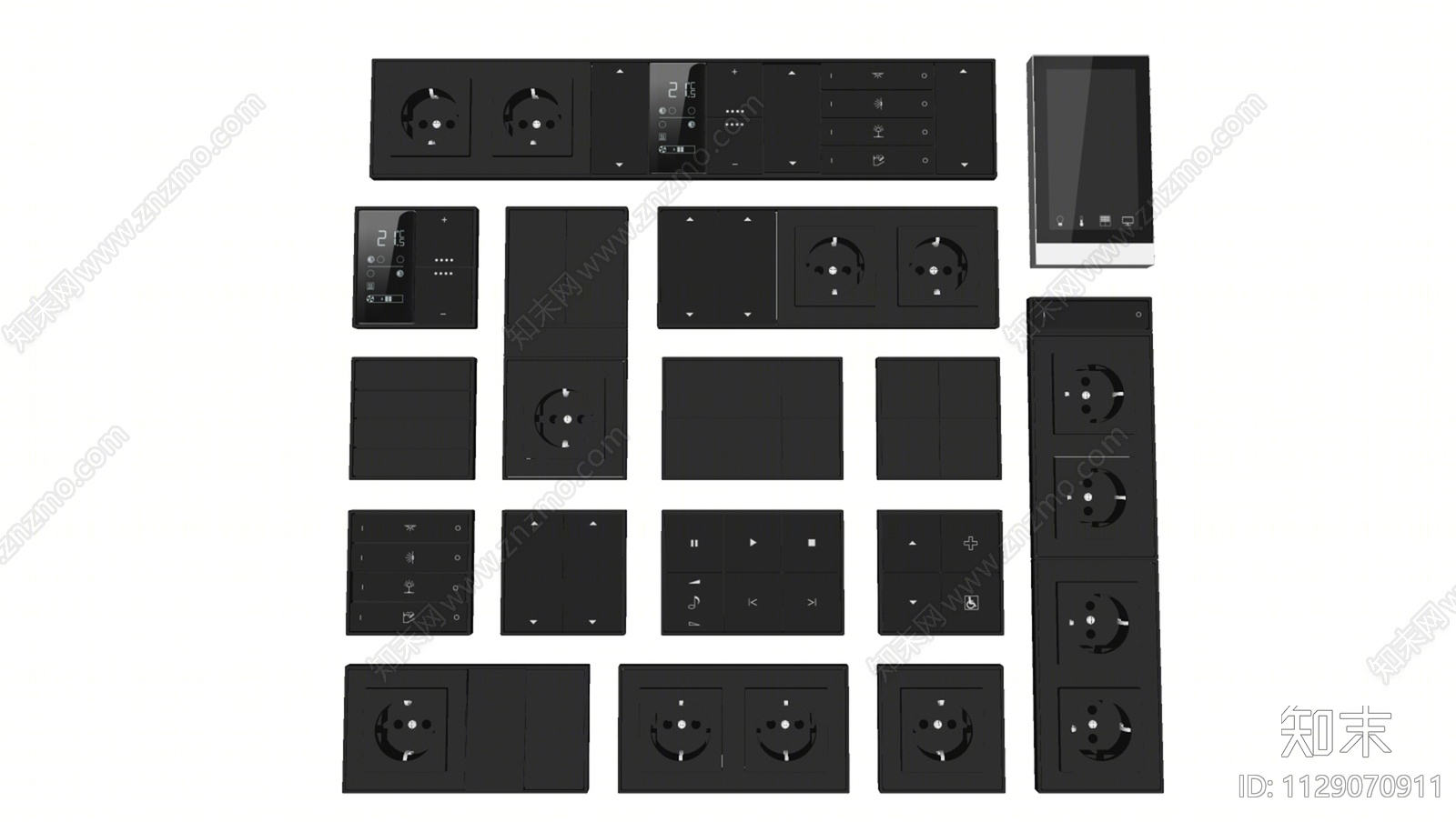 现代开关插座调节面板SU模型下载【ID:1129070911】