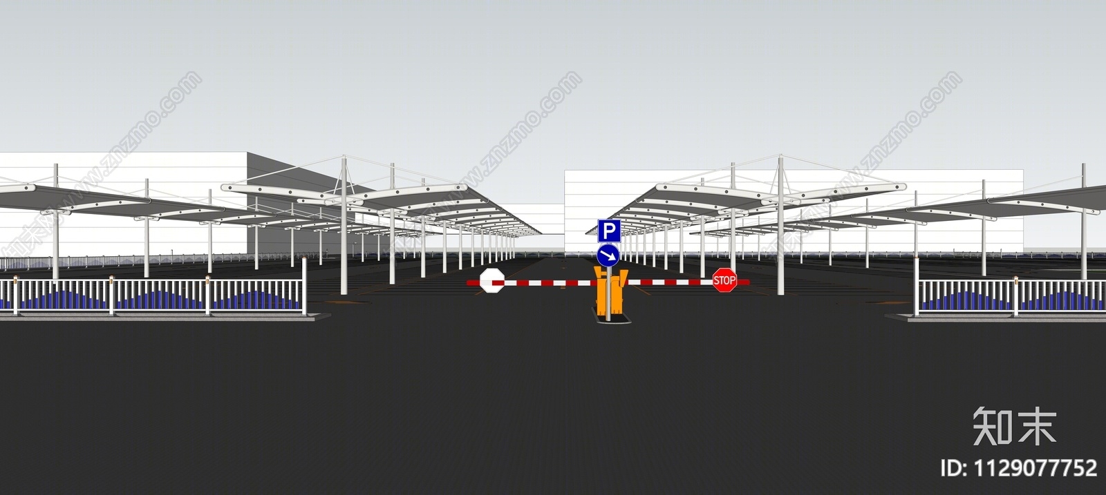 停车场SU模型下载【ID:1129077752】