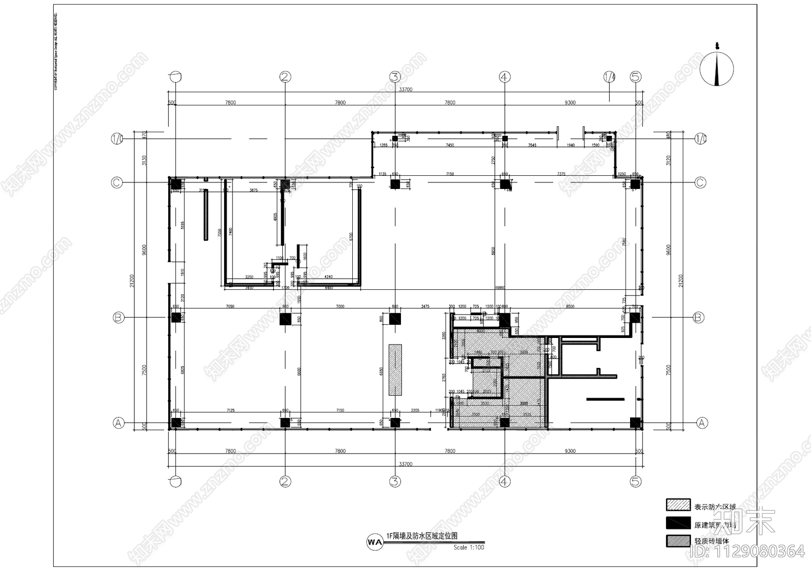 现代风格售楼部cad施工图下载【ID:1129080364】