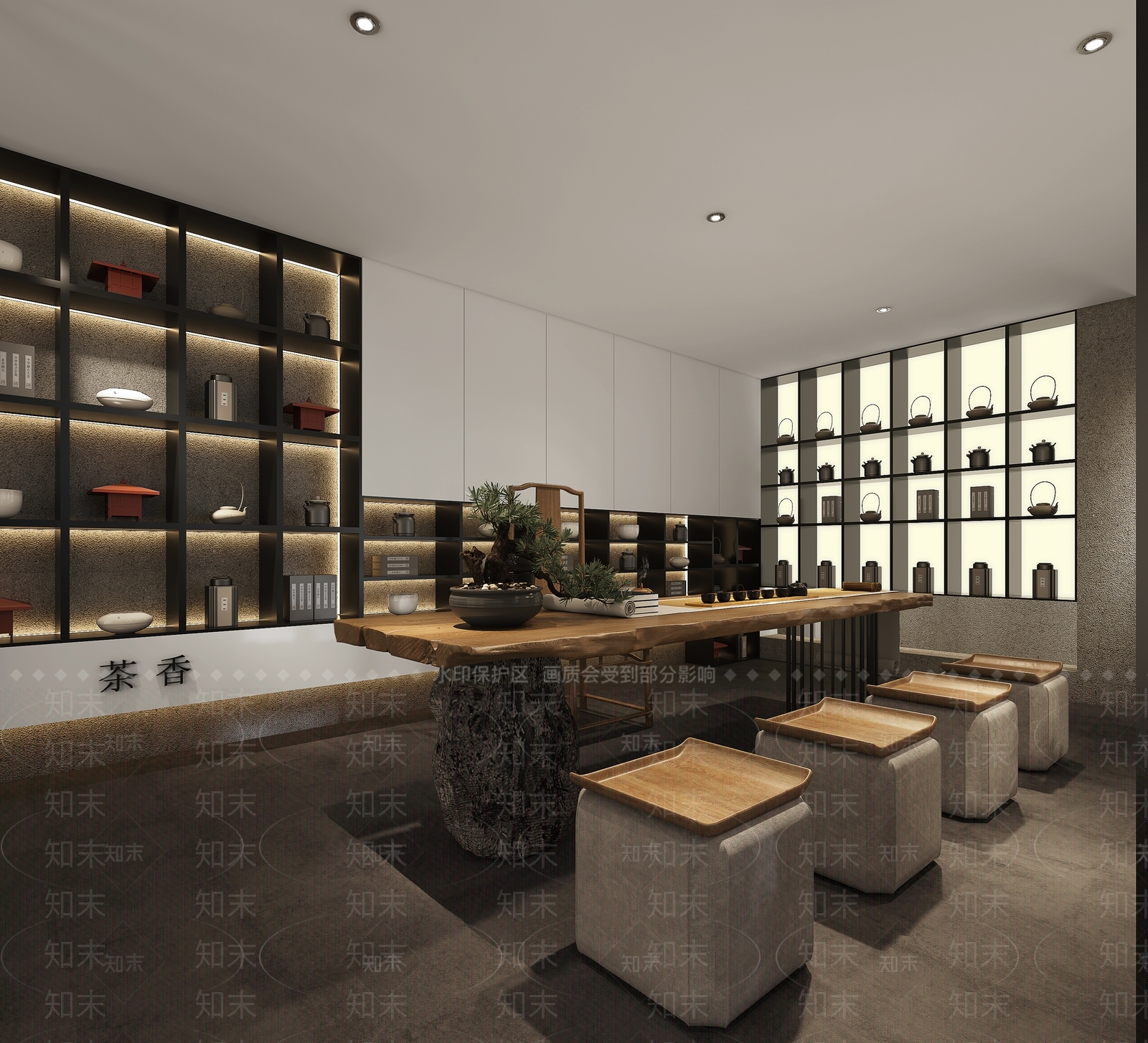 新中式茶舍3D模型下载【ID:1129082859】