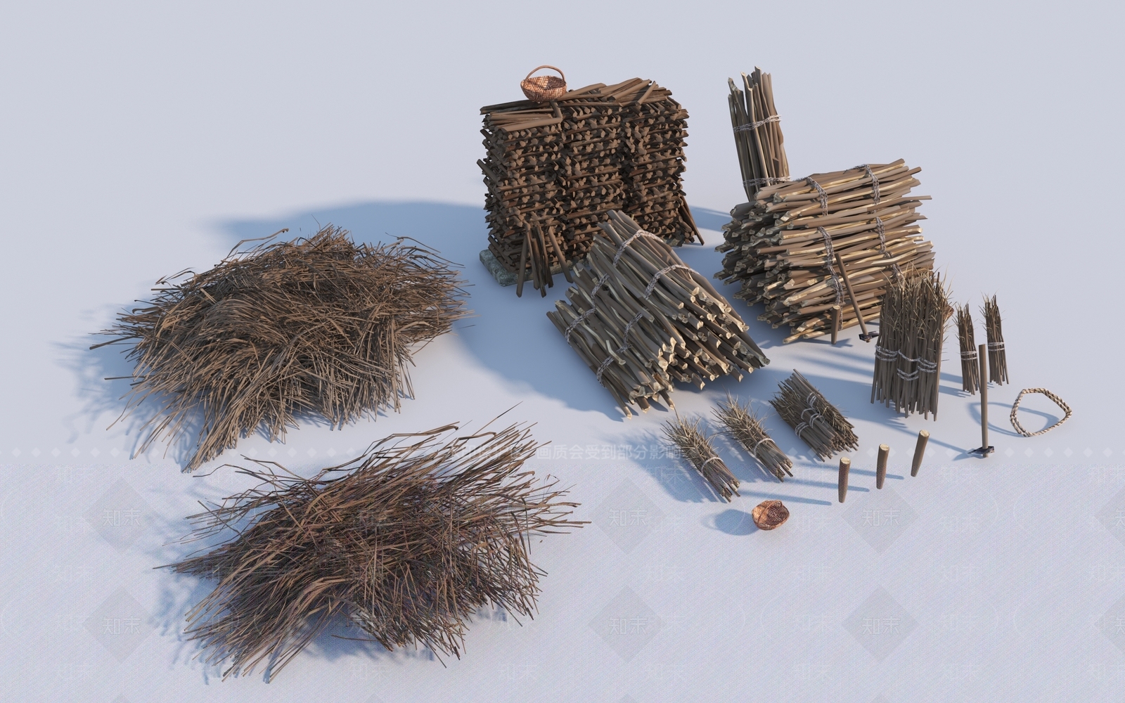 柴火堆3D模型下载【ID:1129084431】