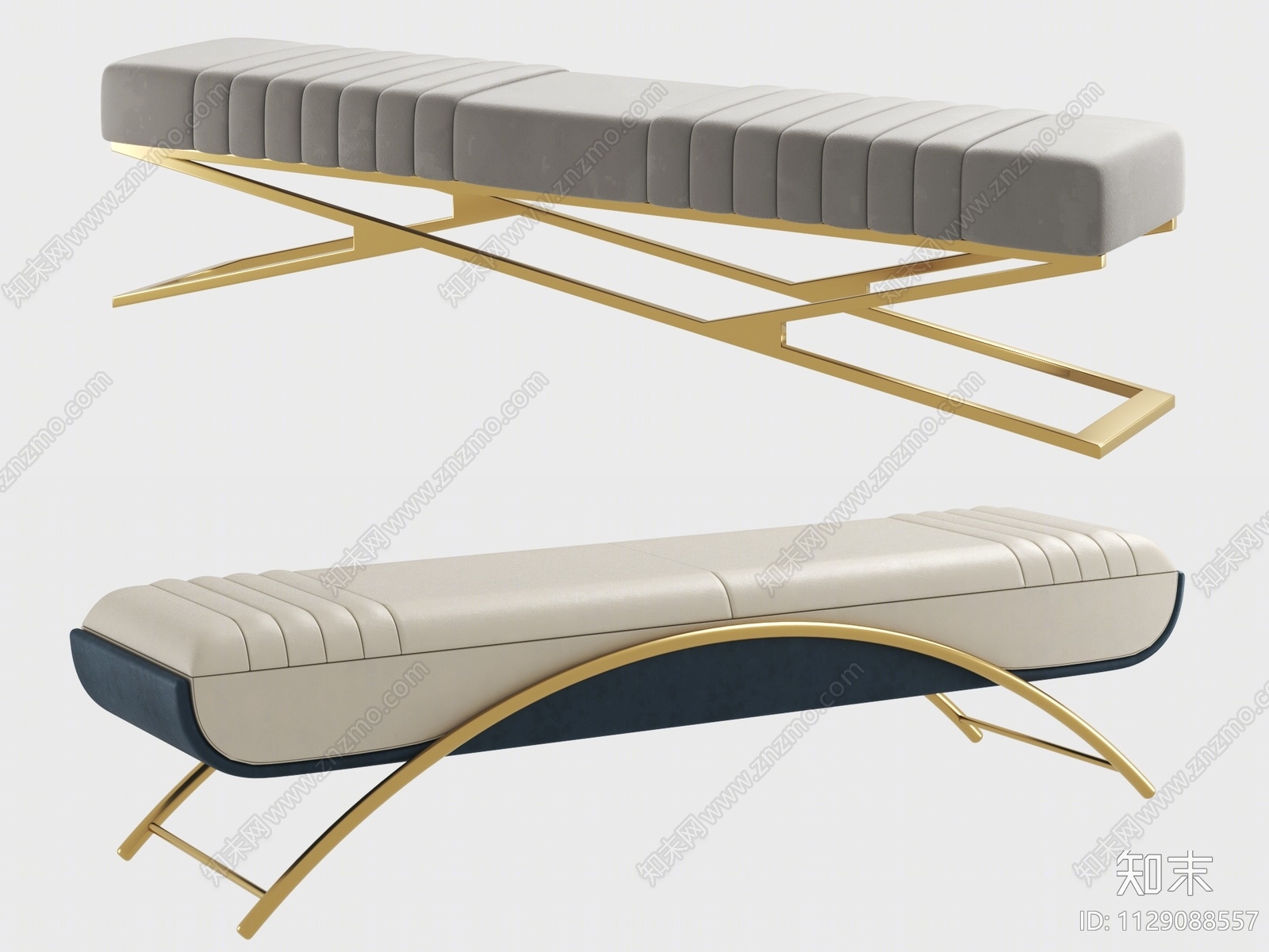 现代床尾凳3D模型下载【ID:1129088557】